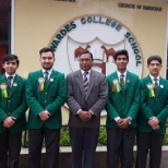 Mr. Shakeel Minto ( student Counselor ) with senior badge holders .