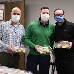 Office employees enjoy a catered lunch for St. Patrick's Day!