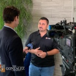 Owner Marco Gonzalez being interviewed for the ITC Explosion in Deer Park.