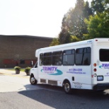 One of our shuttles on a college campus