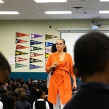 North Star Vailsburg Elementary Principal Jasmin Vargas leads morning circle