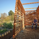 Seed Bank: Double cavity walls also create shade for the seating area.