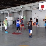 playing baskedball