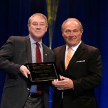 President/CEO, Steve Woelfel, accepting METRO Magazine's Innovative Operator of the Year Award.